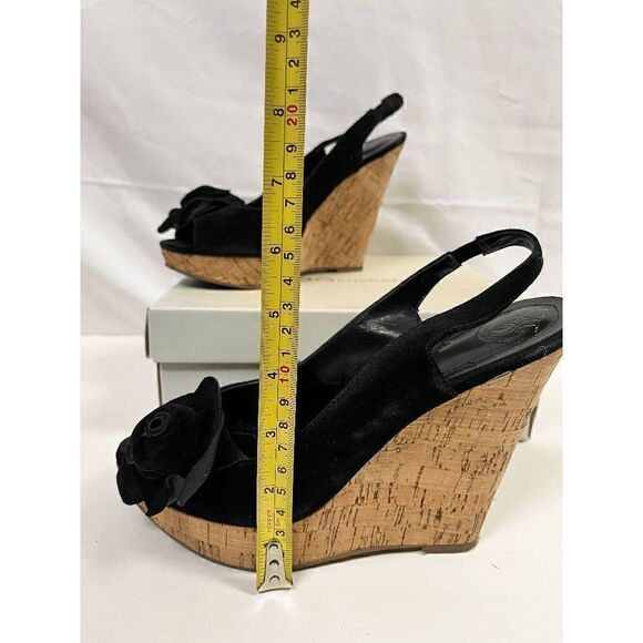 BCBGENERATION Womens Wedge Heel Suede PL-Gabby Rose Crosta Genuine Black Size 8M - Picture 6 of 7